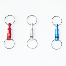 2 PCS Pull Apart Key Chain with Quick Release Clip Ring Holder